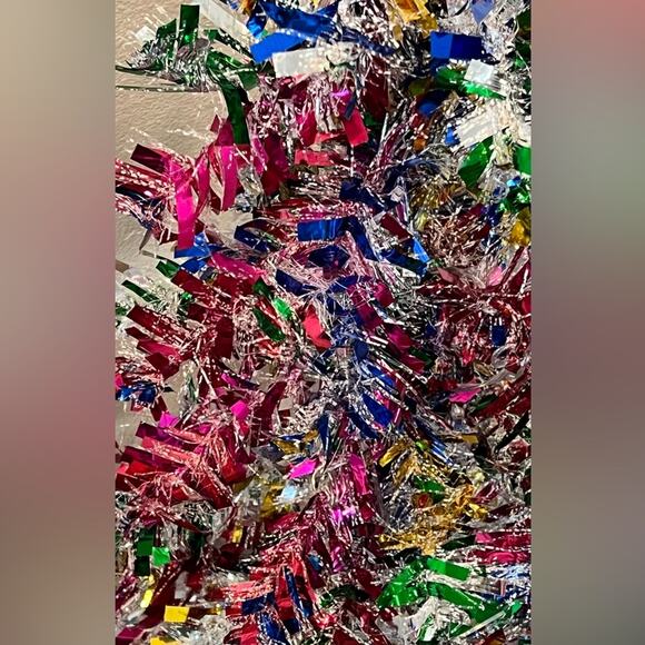 4ft Colorful Tinsel Christmas Tree Multicolored Silver Gold Pre-lit Warm Lights - Picture 6 of 12